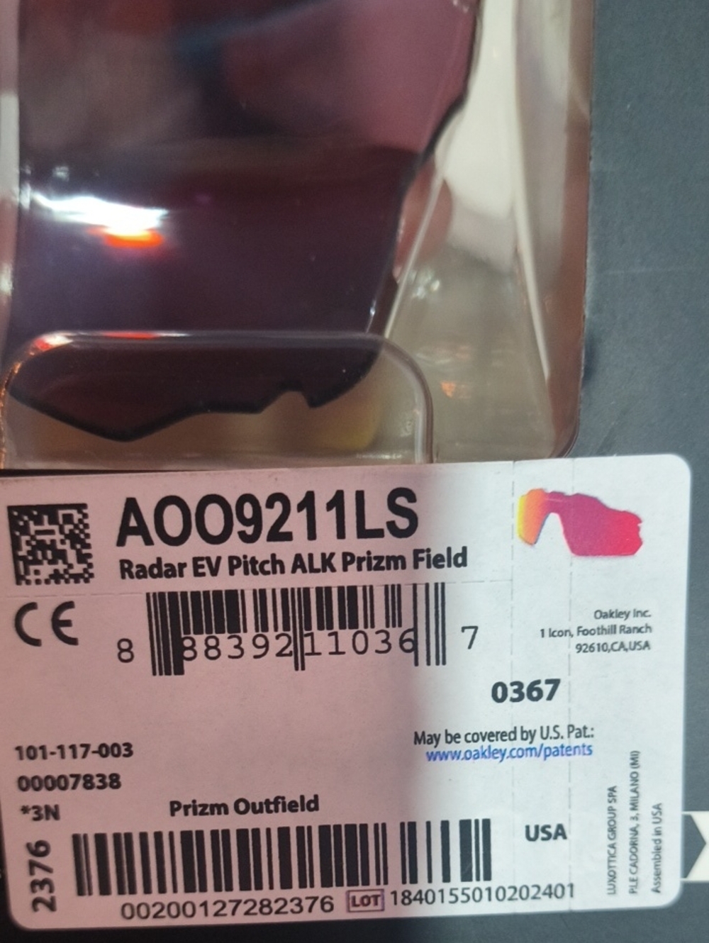 Oakley Radar EV Pitch Prizm Outfield Lens - Pink and Orange